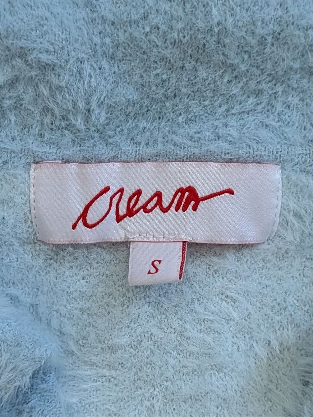 Cream Womens Blue White Red Wavey Soft Knit Collared Top Size Small - Picture 5 of 9